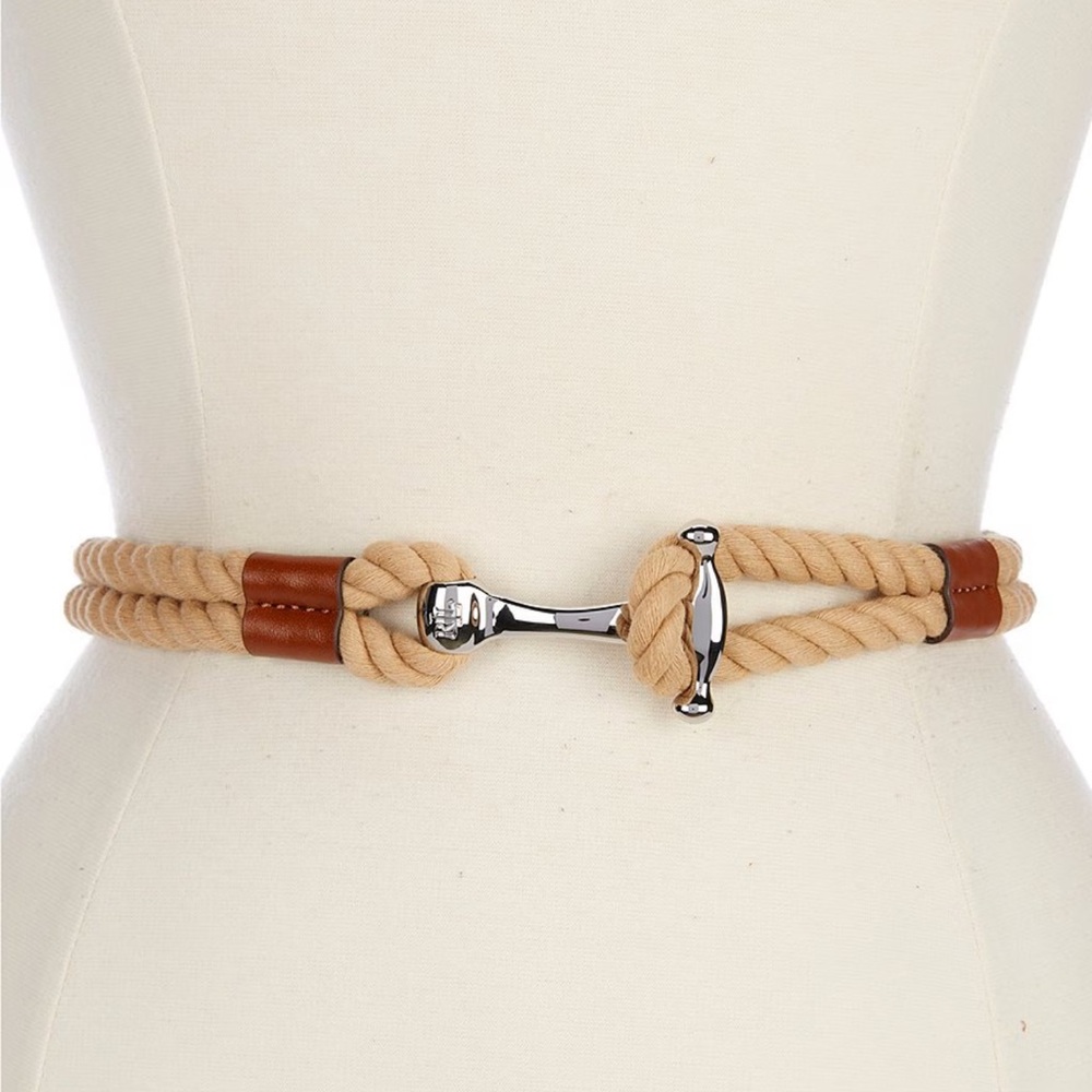Ralph Lauren Tan and Brown Rope Belt